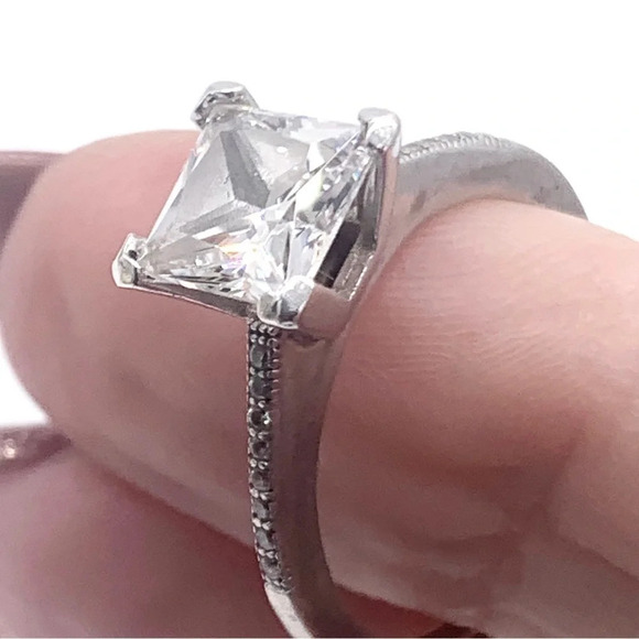 Tocara Sterling Silver CZ Solitaire Ring 6.5 - Picture 3 of 5